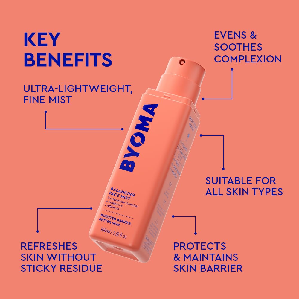 BYOMA Balancing Face Mist - pH Balanced Face Toner with Ceramides, Probiotics & Allantoin - Alcohol Free Toner Spray - Balance - PrimeBioHealth - canada supplements