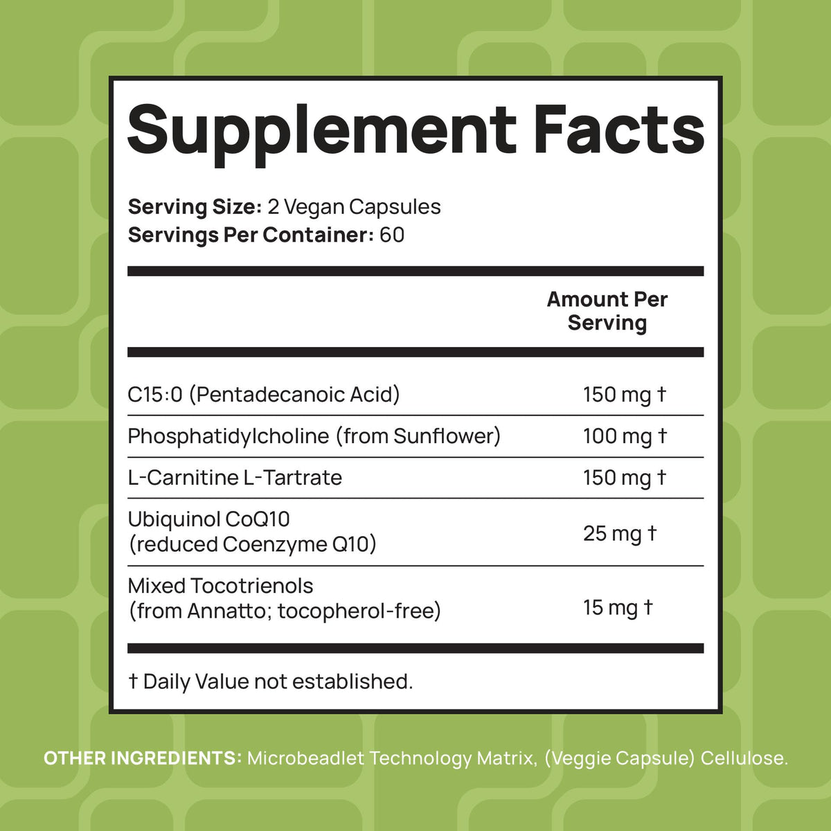 C15:0 Pentadecanoic Acid Supplement | Longevity, Cellular & Membrane Support, Micro-Granule Enhanced Absorption, Phosphatidylcholine, L-Carnitine, - PrimeBioHealth - canada supplements