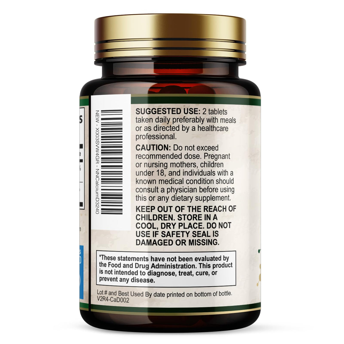 Calcium 1200 mg with Vitamin D3 - Per Serving - Bone Health Supplement - Vitamin D & Calcium Supplements for Women & Men - Bone Strength Support - PrimeBioHealth - canada supplements