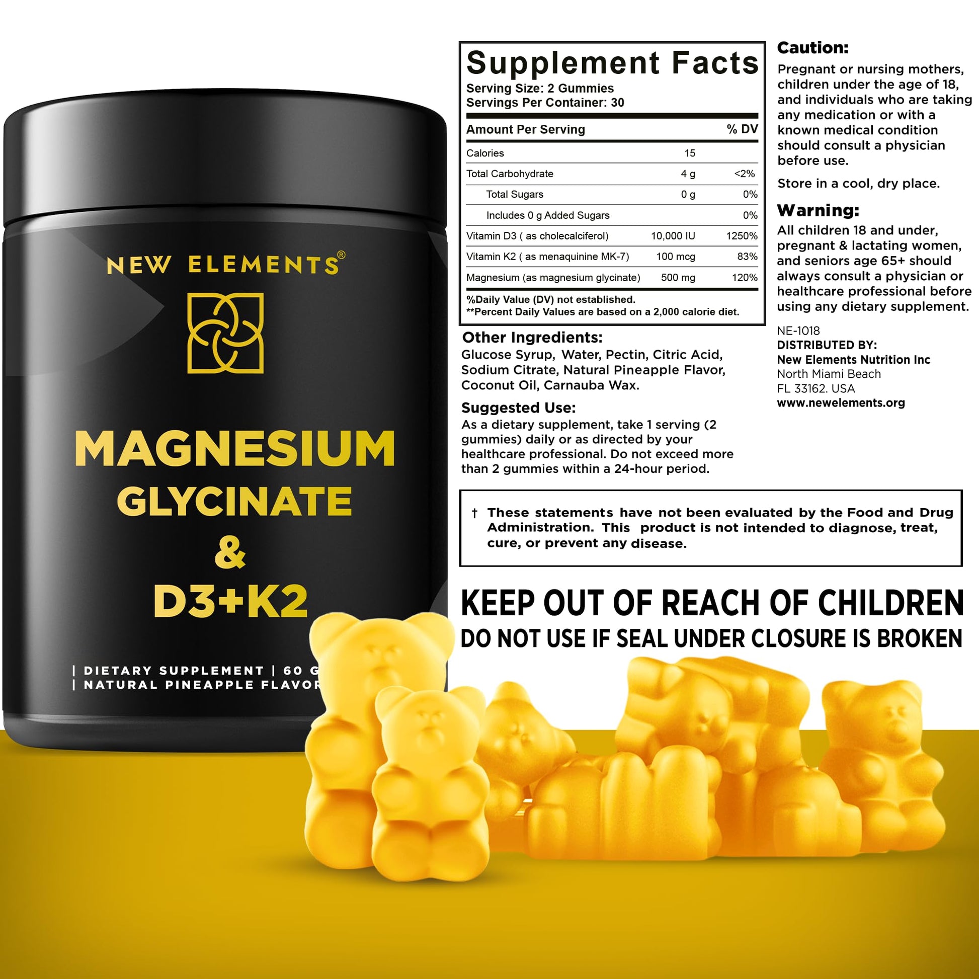 Calm Magnesium Glycinate Gummies 500mg with High-Potency Vitamin D3 10000iu & Vitamin K2 100mcg | Stress Relief, Relaxation & Bone Support for Adults - PrimeBioHealth - canada supplements