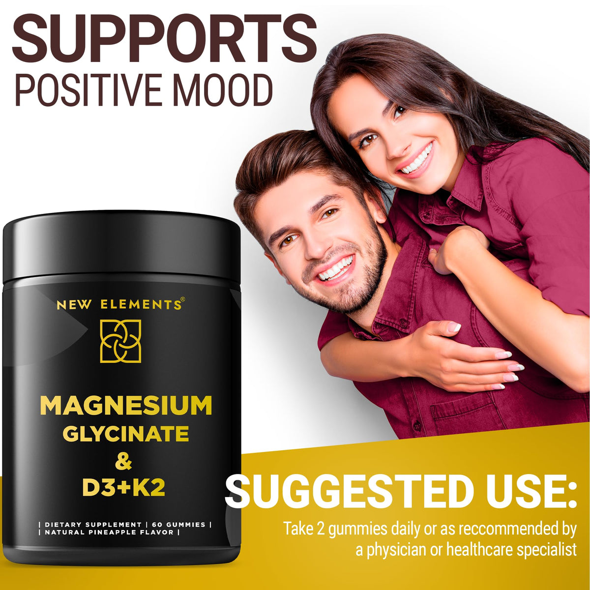 Calm Magnesium Glycinate Gummies 500mg with High-Potency Vitamin D3 10000iu & Vitamin K2 100mcg | Stress Relief, Relaxation & Bone Support for Adults - PrimeBioHealth - canada supplements