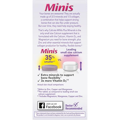 Caltrate Minis 600 Plus D3 Plus Minerals Calcium and Vitamin D Supplement Tablets, Bone Health and Mineral Supplement for Adults - 150 Count - PrimeBioHealth - canada supplements