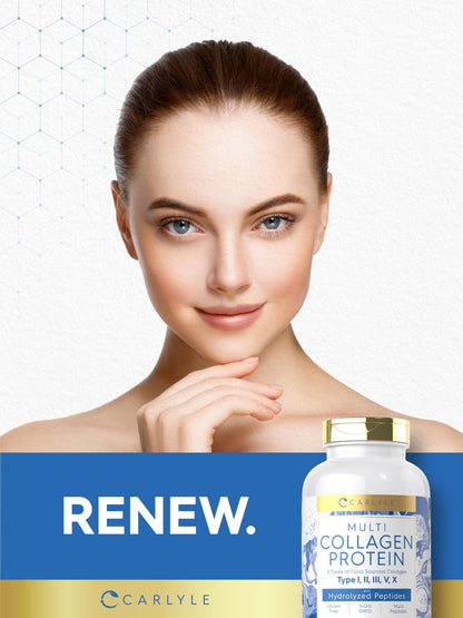 Carlyle Multi Collagen Protein Capsules 2000mg | 300 Count | Type I, II, III, V, X | Collagen Peptide Pills | Keto & Paleo Friendly - PrimeBioHealth - canada supplements