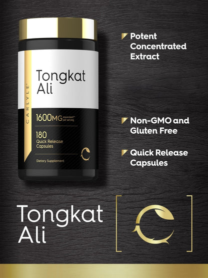 Carlyle Tongkat Ali | 180 Quick Release Capsules | Non-GMO and Gluten Free Supplement - PrimeBioHealth - canada supplements