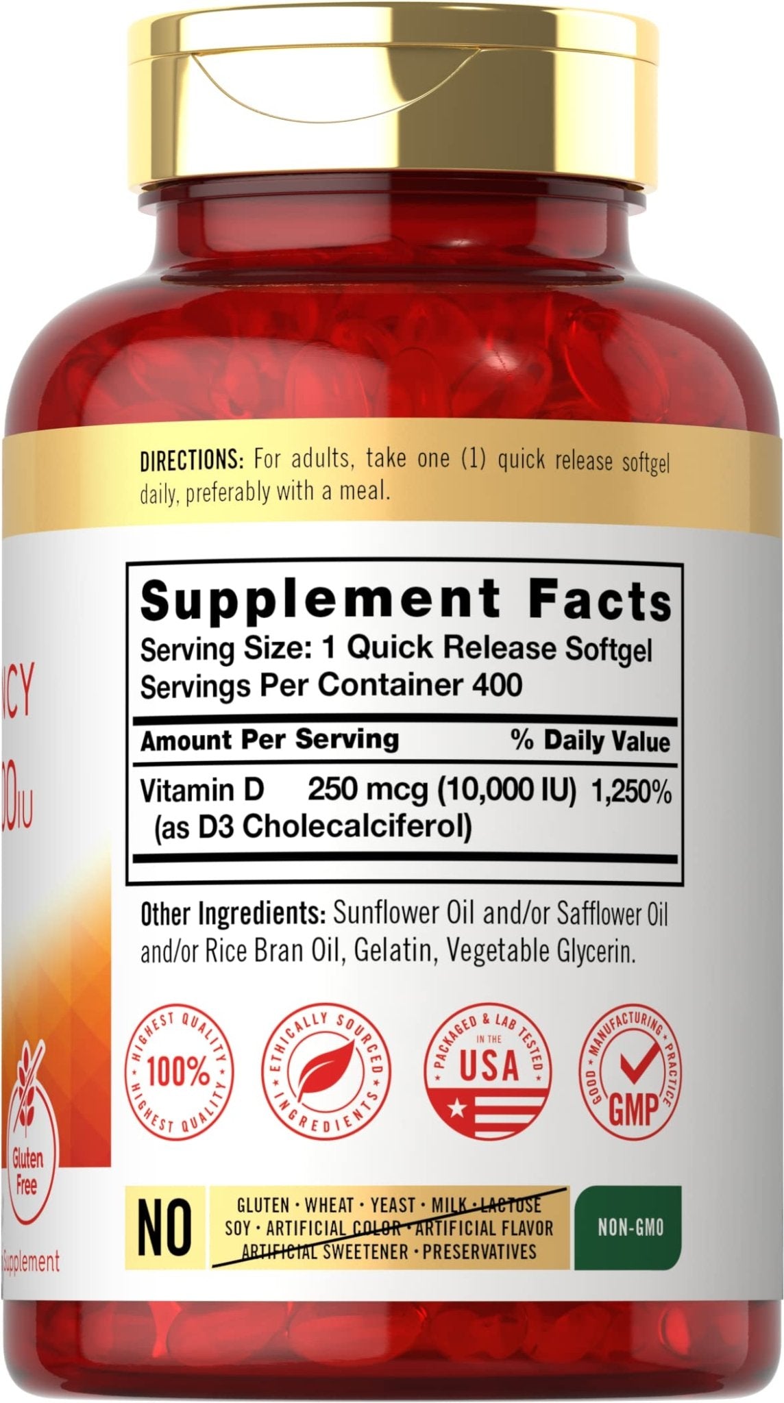 Carlyle Vitamin D 10000 IU 400 Softgels | Value Size | Max Potency | Non-GMO, Gluten Free Supplement - PrimeBioHealth - canada supplements