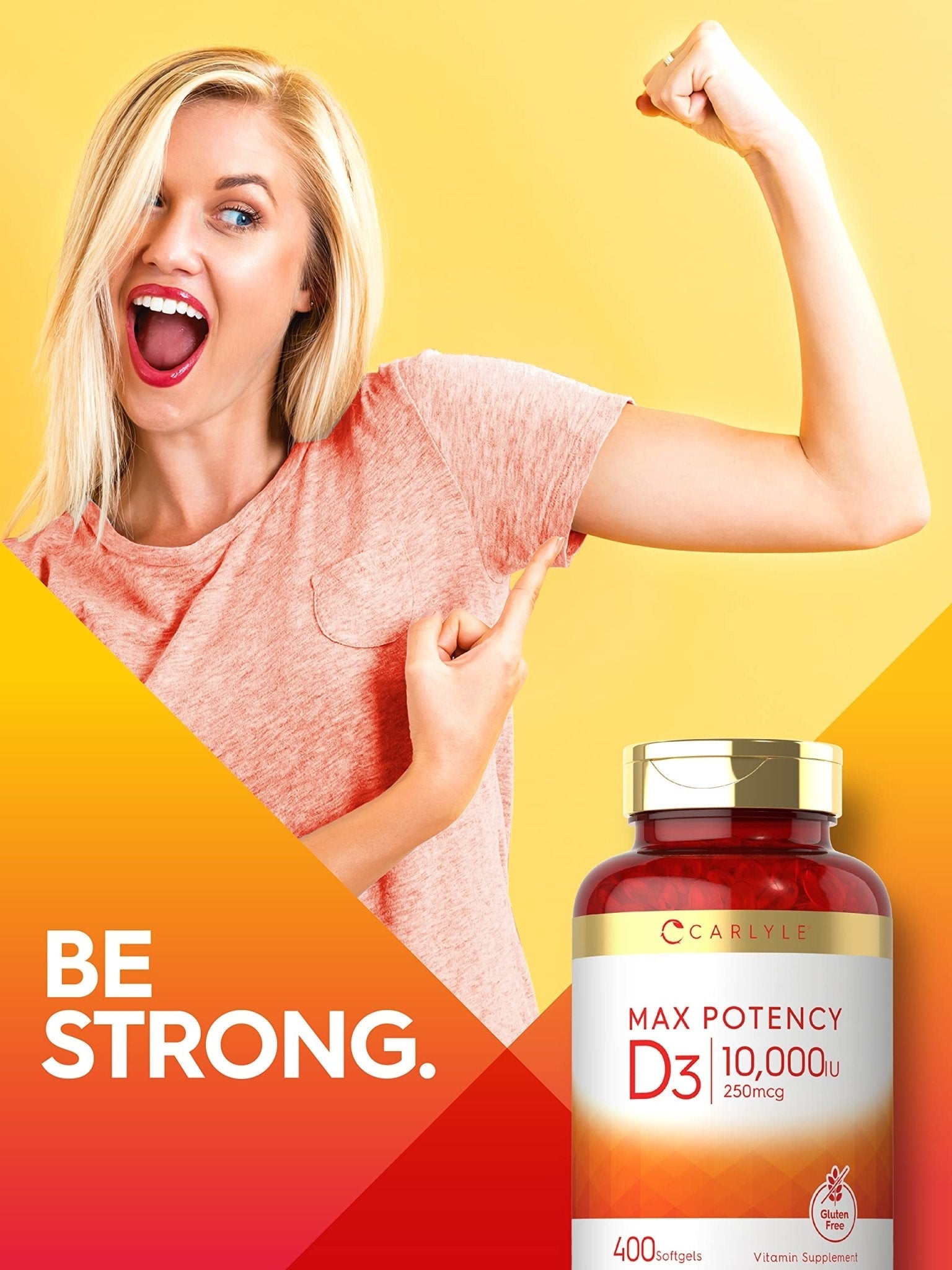 Carlyle Vitamin D 10000 IU 400 Softgels | Value Size | Max Potency | Non-GMO, Gluten Free Supplement - PrimeBioHealth - canada supplements