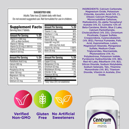 Centrum Minis Silver Women's Multivitamin for Women 50 Plus, Multimineral Supplement with Vitamin D3, B Vitamins, Non-GMO Ingredients - PrimeBioHealth - canada supplements
