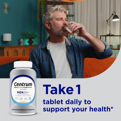 Centrum Silver Men's 50+ Multivitamin with Vitamin D3, B-Vitamins, Zinc for Memory and Cognition - 200 Tablets - PrimeBioHealth - canada supplements