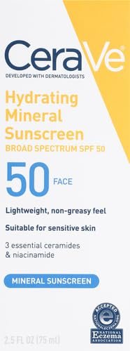 CeraVe 100% Mineral Sunscreen SPF 50, Face sunscreen With Zinc Oxide & Titanium Dioxid - PrimeBioHealth - canada supplements