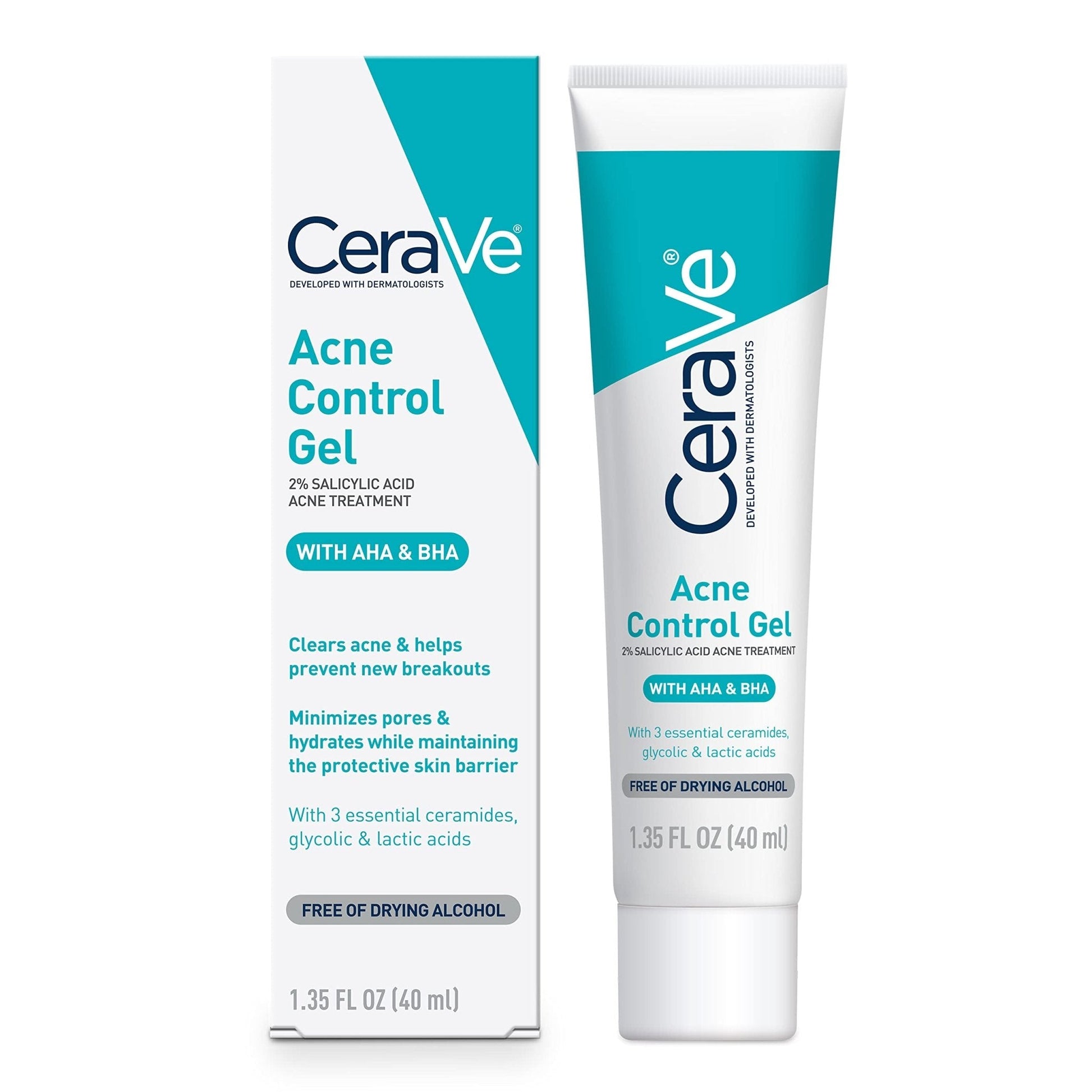 CeraVe Acne Control Gel, 2% Salicylic Acid Treatment With Glycolic Acid + Lactic Acids - PrimeBioHealth - canada supplements