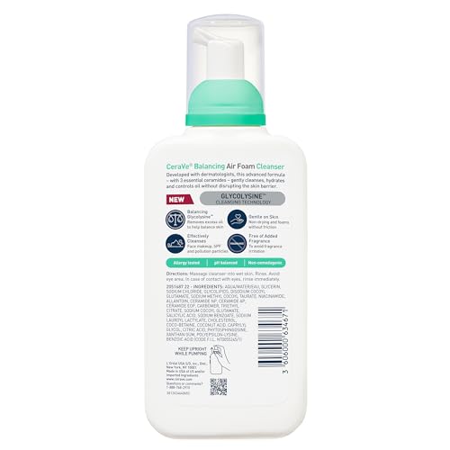CeraVe Balancing Air Foam Face Wash, Foaming Facial Cleanser For Combination Skin, 8HR Oil Control + 24HR Hydration - PrimeBioHealth - canada supplements
