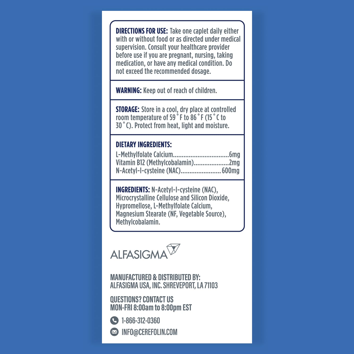 Cerefolin Brain Wellness, Targeted Nutrition for Cognitive Support, Improves Memory, Focus & Concentration, L-Methylfolate, NAC, B12 - PrimeBioHealth - canada supplements