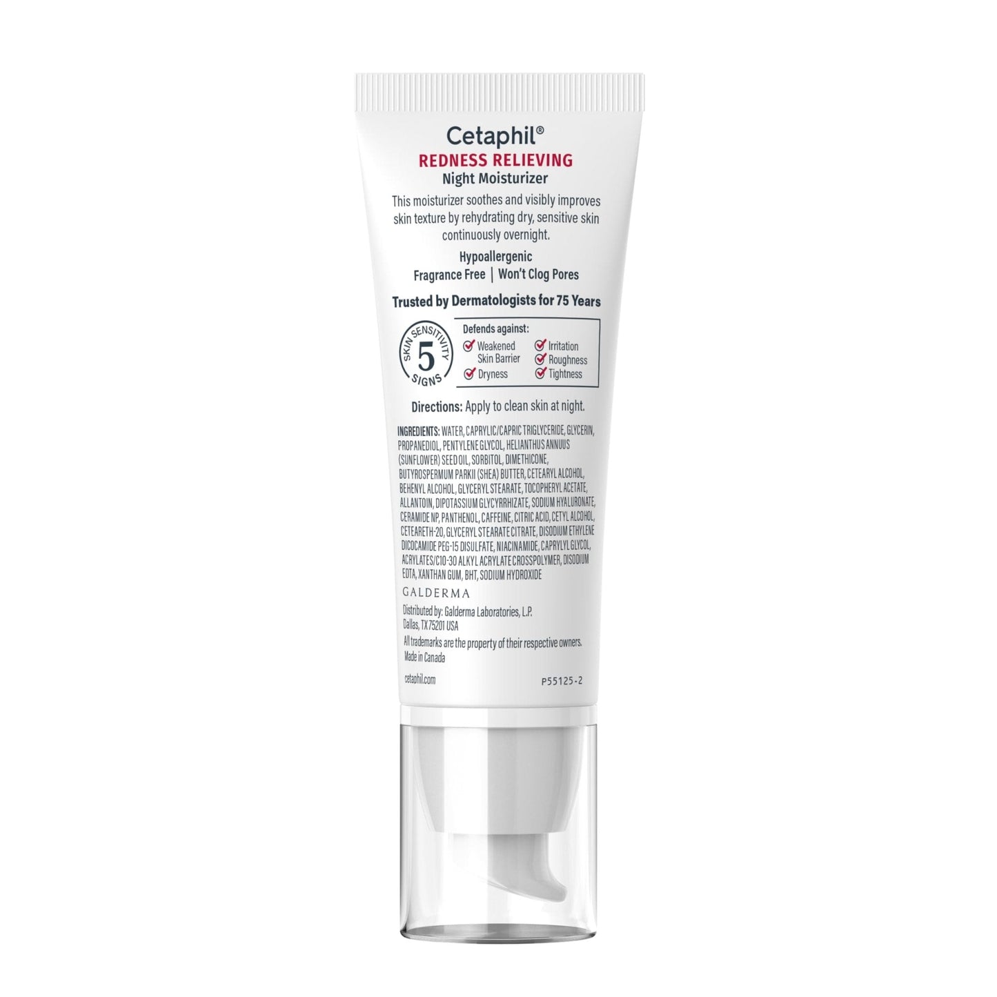 Cetaphil Night Cream, Redness Relieving Night Moisturizer for Face, 1.7 fl oz, For Dry, Redness-Prone Skin, Hypoallergenic, Fragrance Free - PrimeBioHealth - canada supplements