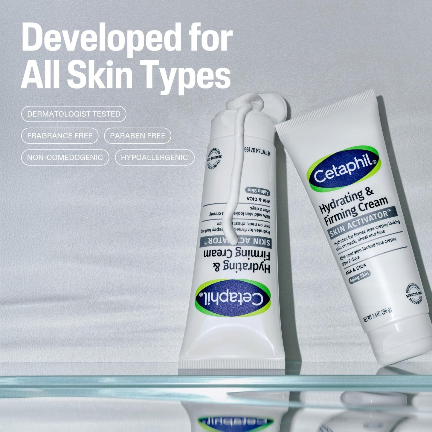 Cetaphil Skin Activator Hydrating & Firming Cream For Face, Neck & Chest 3.4 oz, Mandelic Acid (AHA) and Centella Asiatica (CICA) Cream - PrimeBioHealth - canada supplements