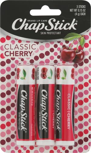 ChapStick Classic Skin Protectant Flavored Lip Balm Tube, Cherry Flavor, 0.15 Ounce (Pack of 3) - PrimeBioHealth - canada supplements