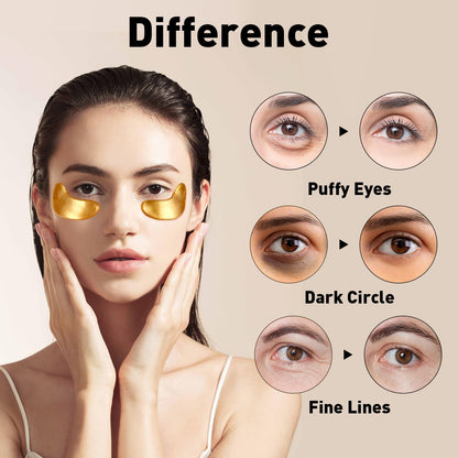 CHMI Under Eye Patches (50 Pairs) - 24K Gold Eye Patches for Puffy Eyes, Dark Circles, EyeBags and Wrinkles - PrimeBioHealth - canada supplements