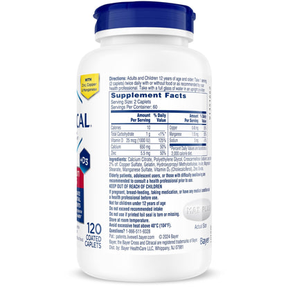 Citracal Maximum Plus Calcium Supplement - Calcium Citrate with Vitamin D3, Zinc, & Essential Minerals for Bone Health Support - PrimeBioHealth - canada supplements