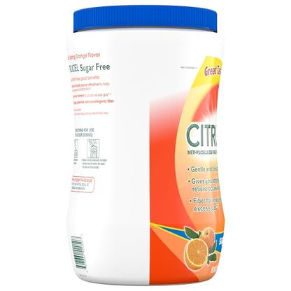 CITRUCEL Sugar Free Fiber Powder for Occasional Constipation Relief, Methylcellulose Fiber Powder, Orange Flavor - 32 Ounces - PrimeBioHealth - canada supplements