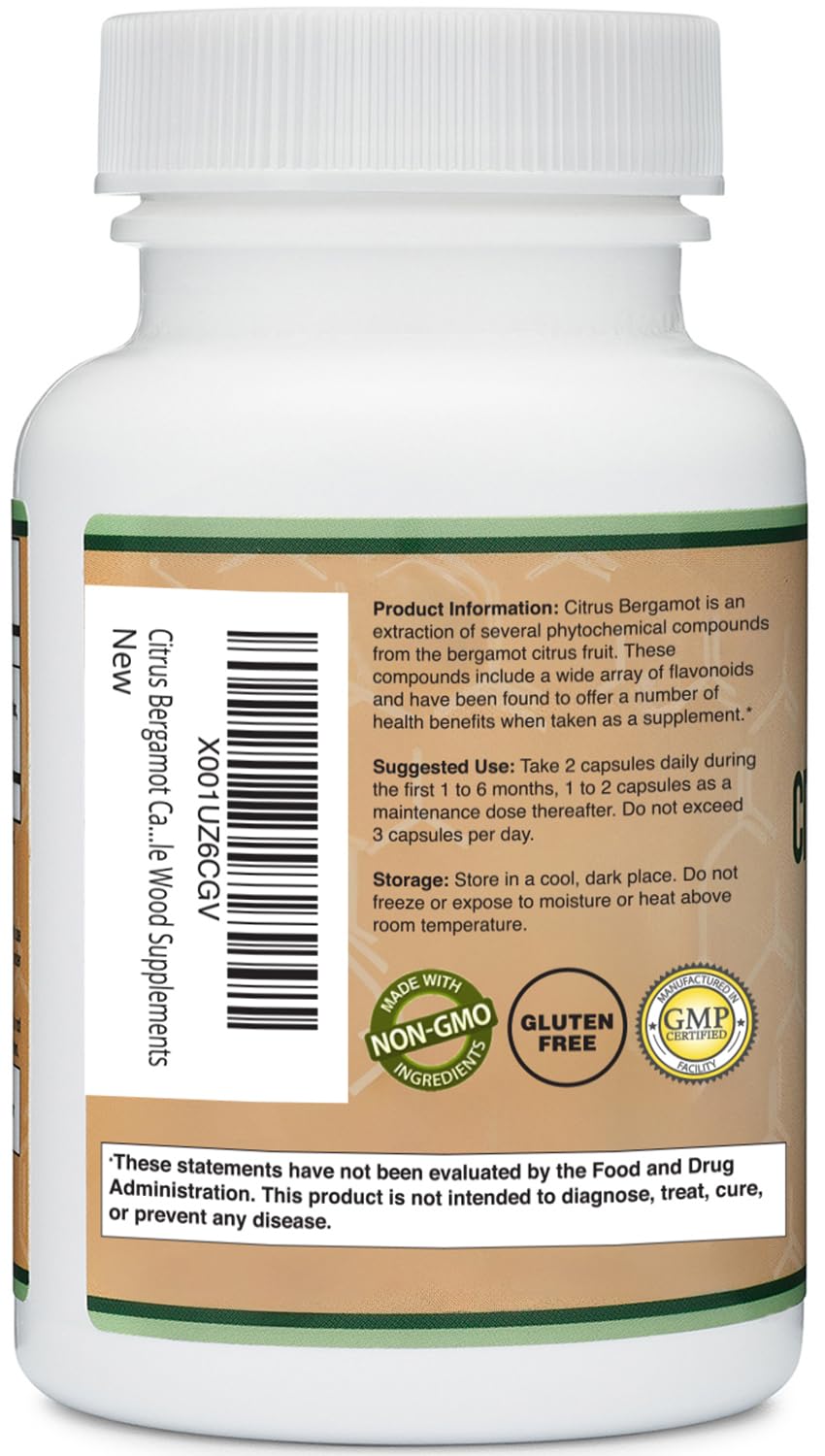 Citrus Bergamot Supplement, 1000mg, 60 Capsules - Supports Healthy Cholesterol & Triglyceride Levels - 1,000mg Servings - PrimeBioHealth - canada supplements