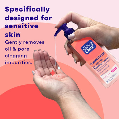 Clean & Clear Essentials Oil-Free Foaming Facial Cleanser, Daily Foaming Face Wash with Pro-Vitamin B5 for Sensitive Skin - PrimeBioHealth - canada supplements