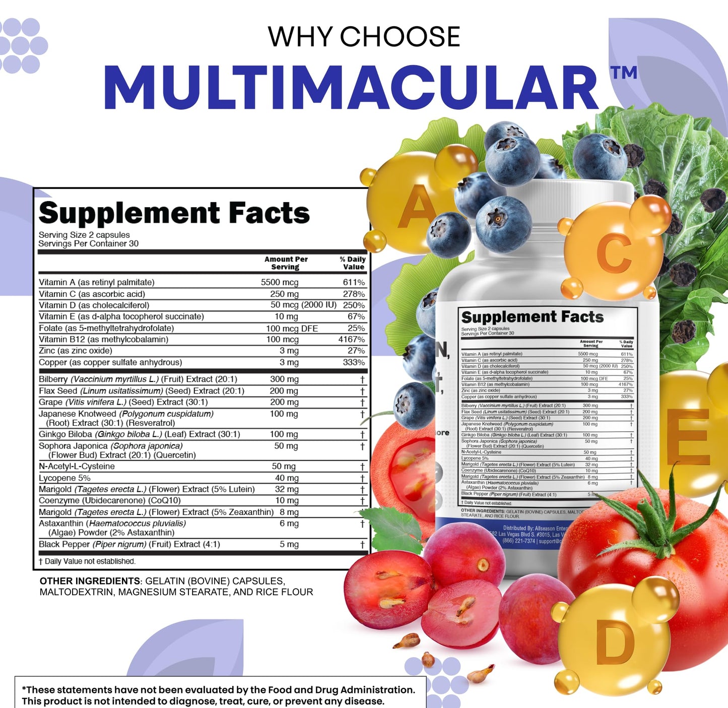 Clean Nutra Eye Vitamins with Bilberry Lutein and Zeaxanthin Supplements Lycopene 40mg Resveratrol Grape Seed Astaxanthin for Eyes - Eye Care Health Support Eye - PrimeBioHealth - canada supplements