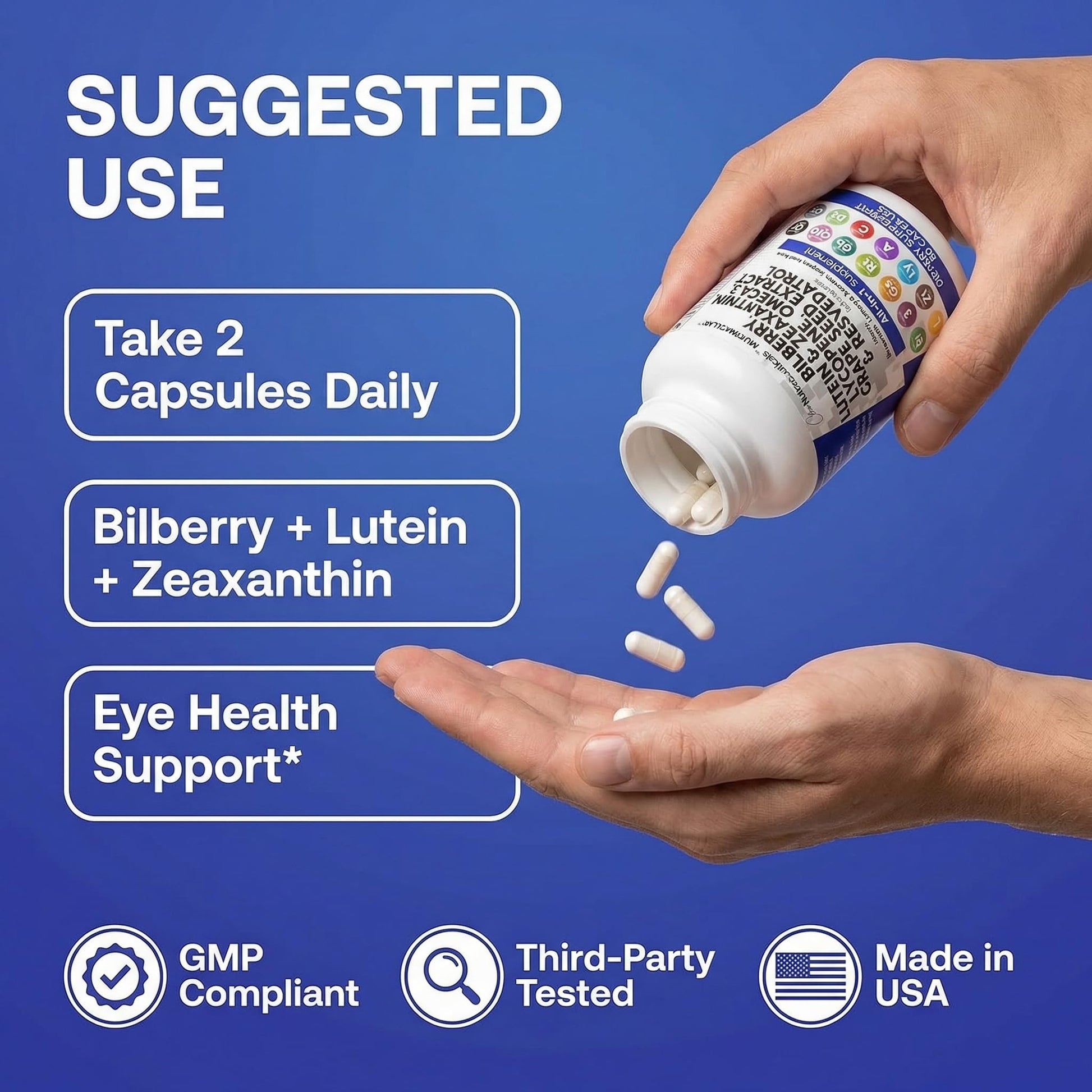 Clean Nutra Eye Vitamins with Bilberry Lutein and Zeaxanthin Supplements Lycopene 40mg Resveratrol Grape Seed Astaxanthin for Eyes - Eye Care Health Support Eye - PrimeBioHealth - canada supplements
