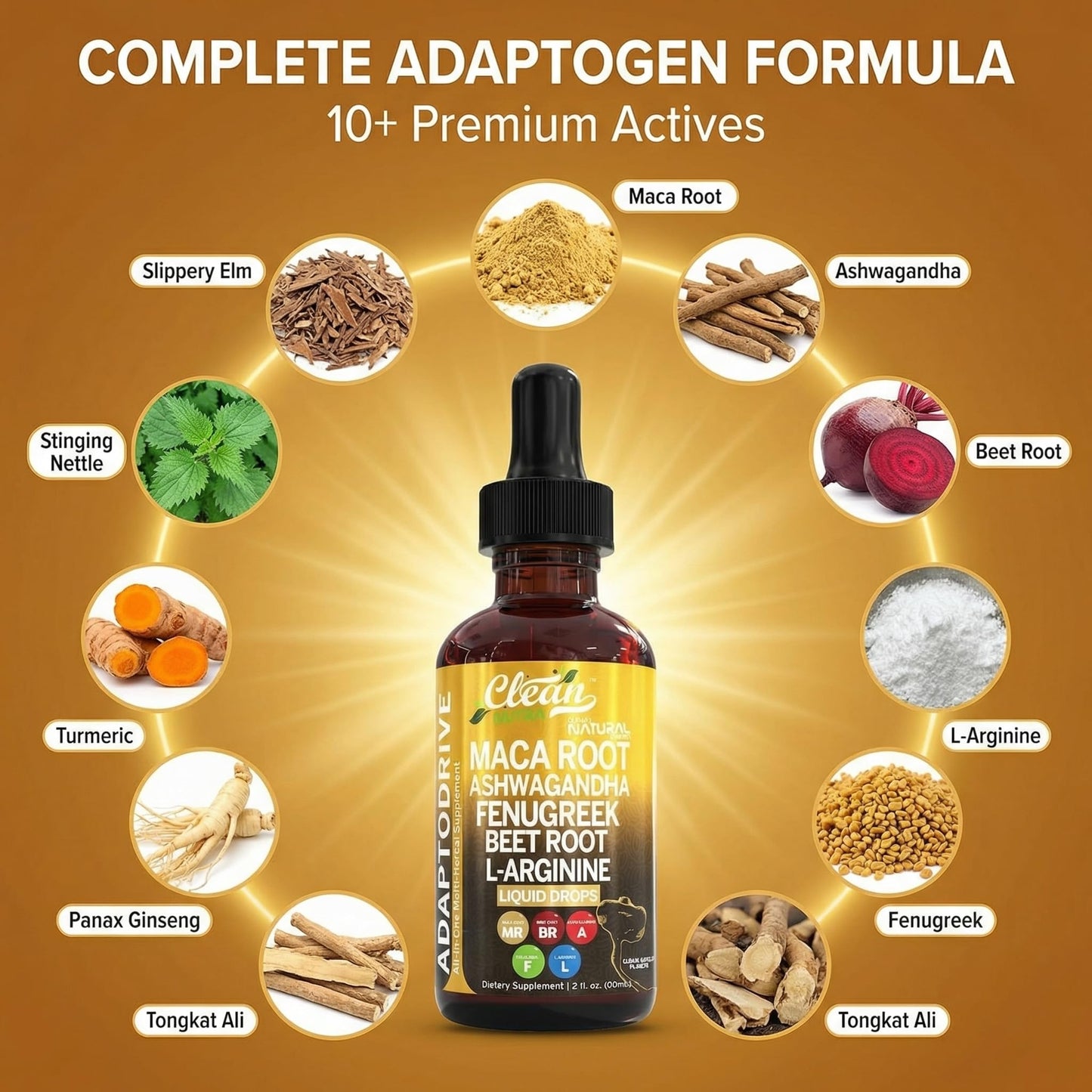 Clean Nutra Organic Maca Root Liquid Drops with Ashwagandha, Fenugreek, Beet Root and L-Arginine Liquid Multivitamin - PrimeBioHealth - canada supplements