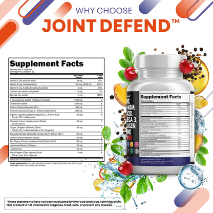 Clean Nutraceuticals Glucosamine 1500mg Chondroitin 1200mg MSM with Turmeric Curcumin, Collagen, Hyaluronic Acid, Omega 3 – Joint Health Supplement for Men & Women - PrimeBioHealth - canada supplements