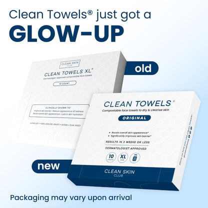 Clean Skin Club Clean Towels XL®, Travel Pack 100% USDA Biobased Disposable Face Towel - PrimeBioHealth - canada supplements