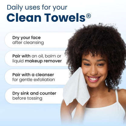 Clean Skin Club Clean Towels XL®, Travel Pack 100% USDA Biobased Disposable Face Towel - PrimeBioHealth - canada supplements