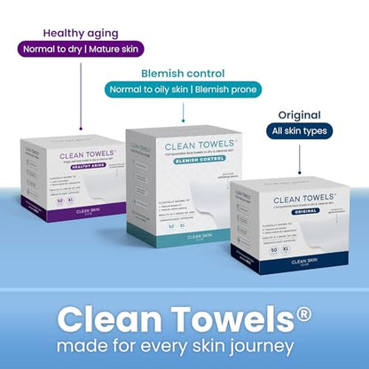 Clean Skin Club Clean Towels XL®, Travel Pack 100% USDA Biobased Disposable Face Towel - PrimeBioHealth - canada supplements