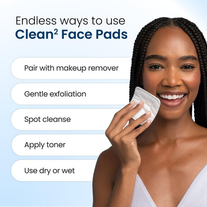 Clean Skin Club Clean² Pads 2.0 [NEW & Improved Edges] Guaranteed Not to Shed & Tear, Unique Triple Layers, Textured Side & Ultra Soft Side - PrimeBioHealth - canada supplements