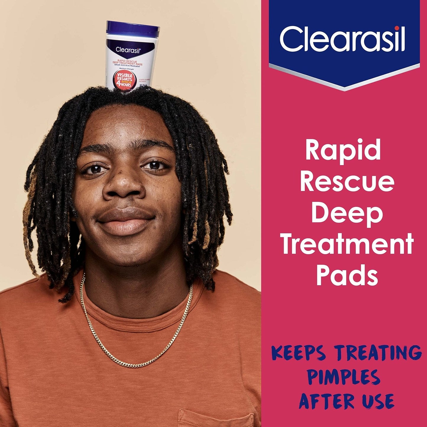 Clearasil Rapid Rescue Deep Treatment Acne Face Pads, Maximum Strenght with 2% Salicylic Acid Acne - PrimeBioHealth - canada supplements