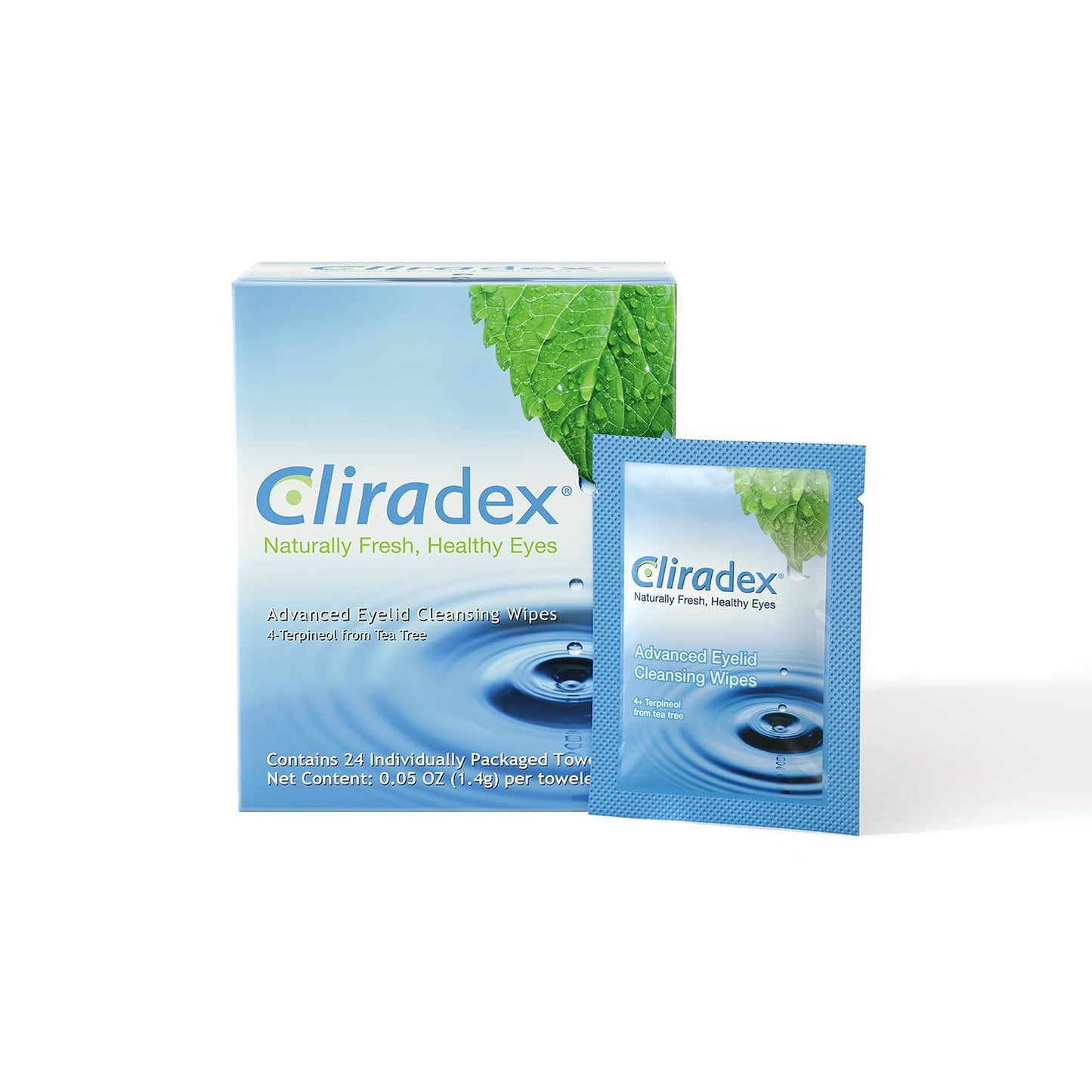 Cliradex Towelettes - Natural Face, Eyelash & Eyelid Cleanser - Wipes for Demodex, Blepharitis, Mgd and Red Irritated Eye Lid - PrimeBioHealth - canada supplements