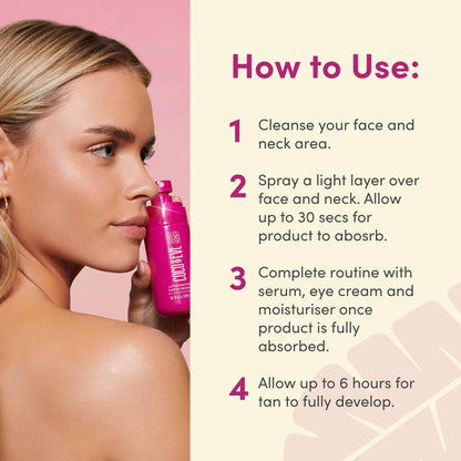 Coco & Eve Face Tanning Micromist – Sunless Facial Self Tanner Ultra Fine Mist for Face, - PrimeBioHealth - canada supplements