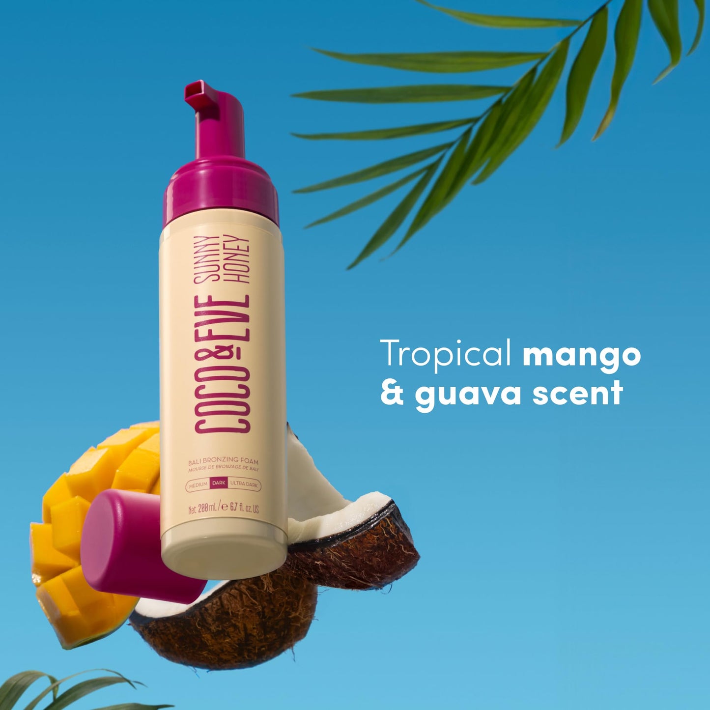 Coco & Eve Sunny Honey Self Tanner Foam - (Medium) Fast Drying, Streak-Free Sunless Tanning Mousse, Tropically Scented Lightweight Natural Looking Tan - PrimeBioHealth - canada supplements