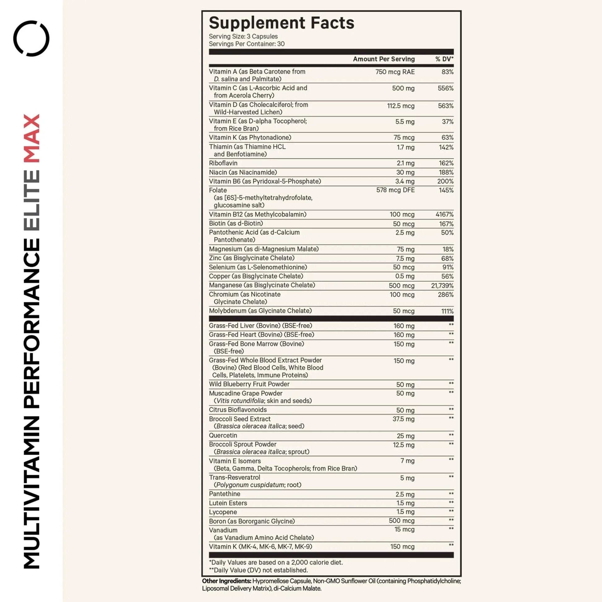 Codeage Multivitamin Performance Elite Max Supplement - Vitamins A, B6, B12, C, D, E, Vitamin K (MK-4, MK-6, MK-7, MK-9), Essential Minerals - PrimeBioHealth - canada supplements