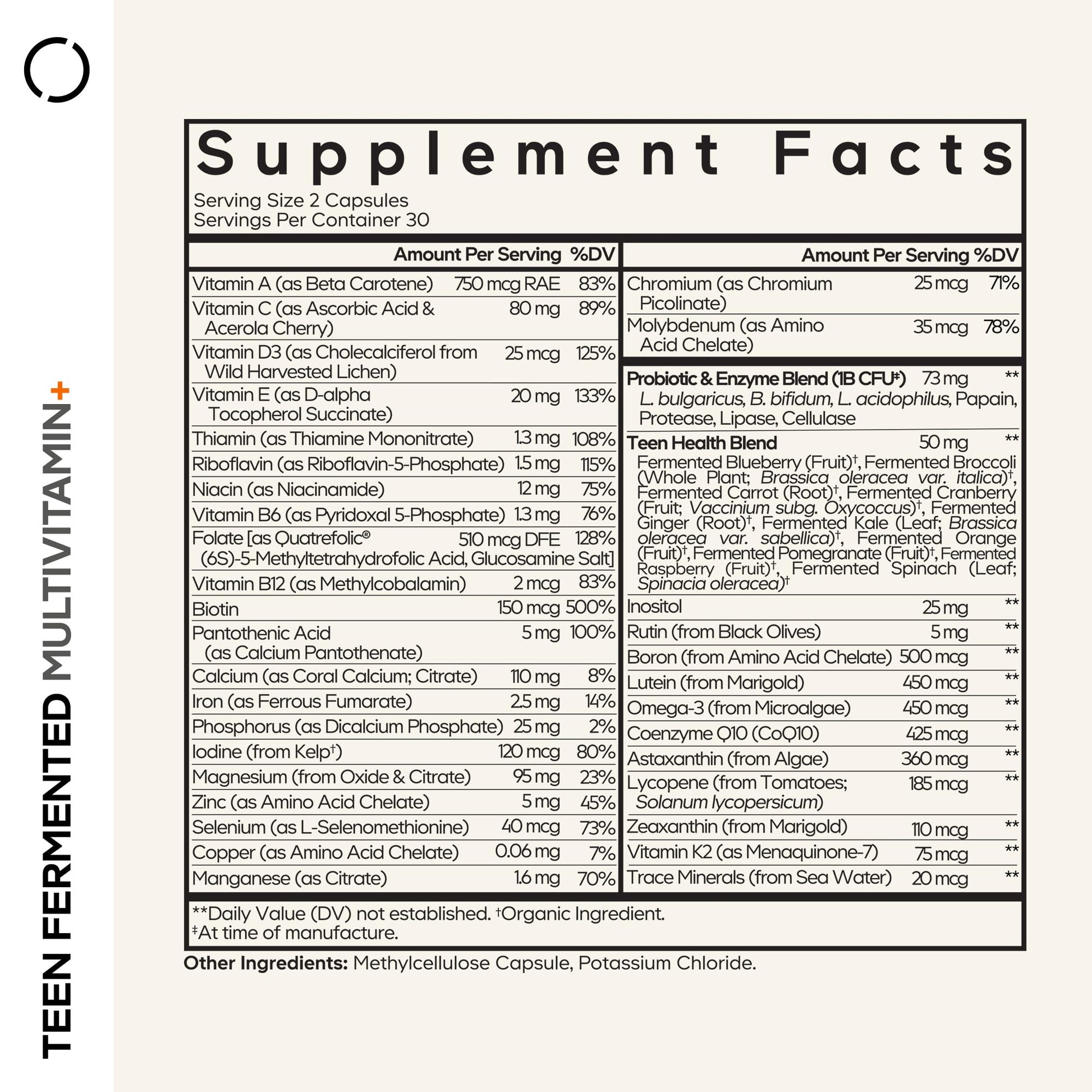 Codeage Teen Multivitamin Supplement – Daily Vitamins and Minerals for Teen Boys and Girls – Organic Whole Food Formula - PrimeBioHealth - canada supplements
