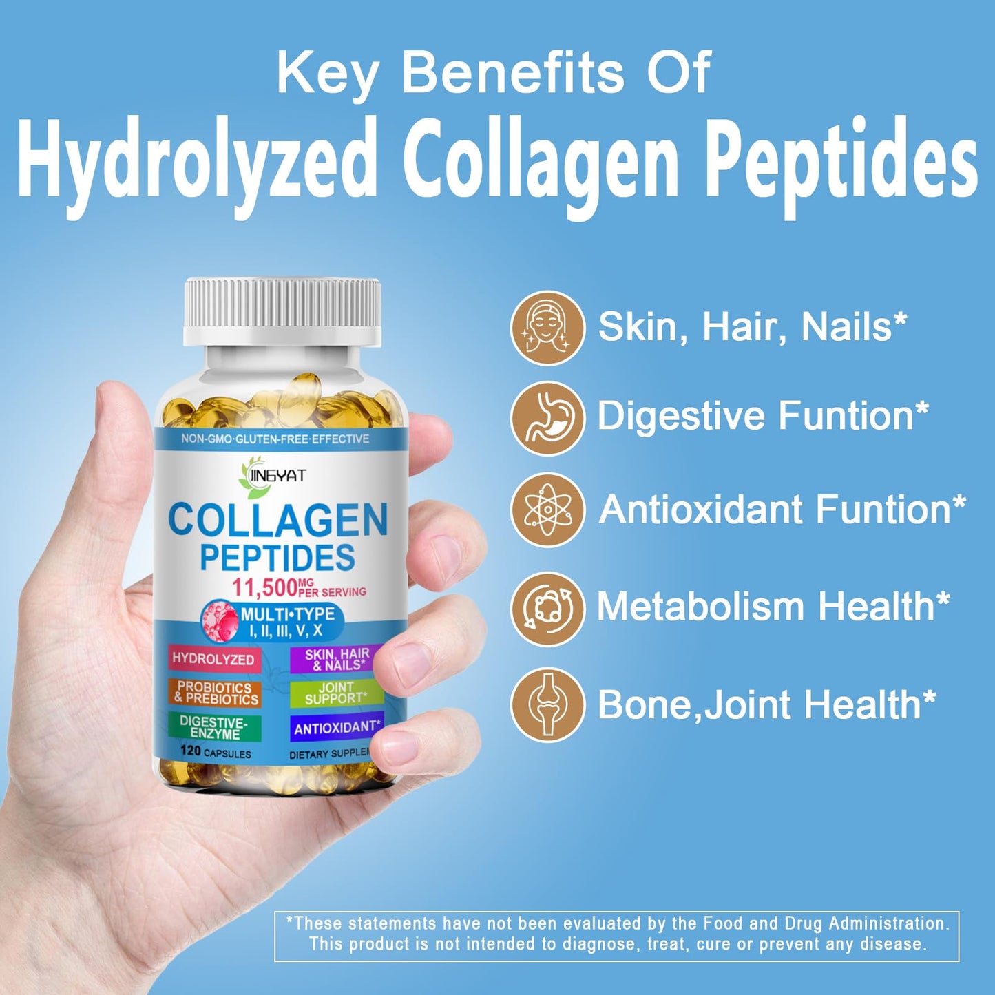 Collagen Peptides Softgels, Multi Collagen Peptide w/ Glucosamine Chondroitin MSM Biotin, Hydrolyzed Collagen Peptides Complex for Women Supports Skin Hair - PrimeBioHealth - canada supplements