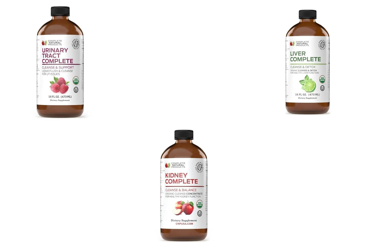 Complete Natural Urinary Tract Complete 12oz, Liver Complete 16oz, Kidney Complete 12oz Bundle - PrimeBioHealth - canada supplements