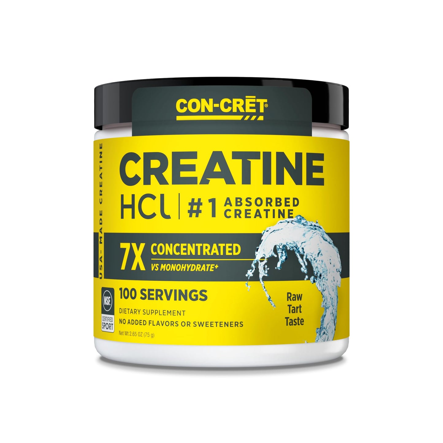 CON-CRET Creatine HCl Powder | Muscle, Cognitive, Cellular Energy Support | No Bloating or Cramps - PrimeBioHealth - canada supplements