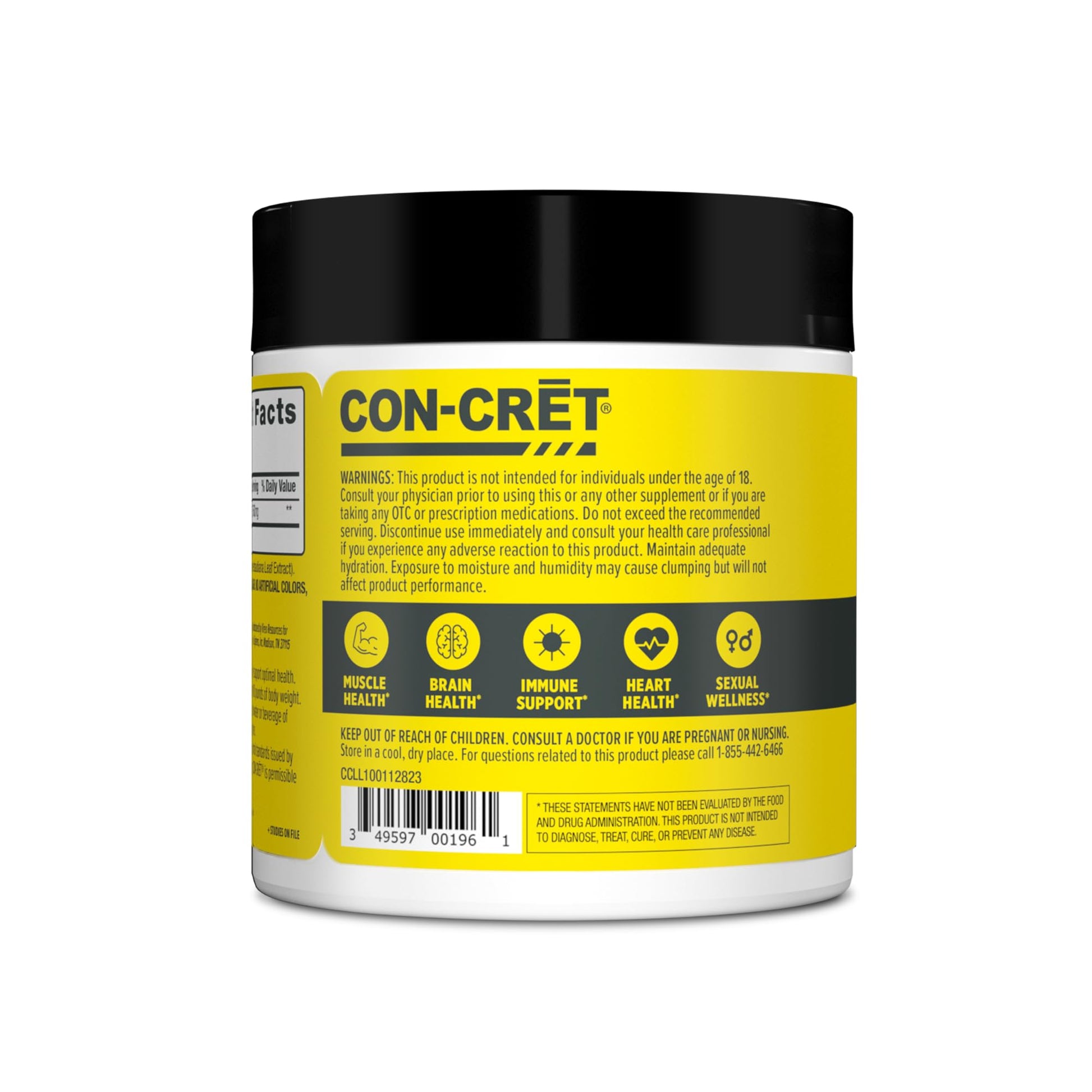 CON-CRET Creatine HCl Powder | Muscle, Cognitive, Cellular Energy Support | No Bloating or Cramps - PrimeBioHealth - canada supplements
