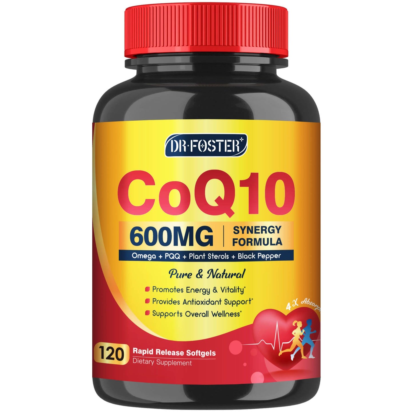 CoQ10 600 mg Softgels CoQ10 Supplement - CQ10 Coenzyme-Q10 w/ Omega 3 & PQQ & Vitamin E Support Heart & Antioxidant, CoQ10 400mg Softgels, 60 Servings - PrimeBioHealth - canada supplements