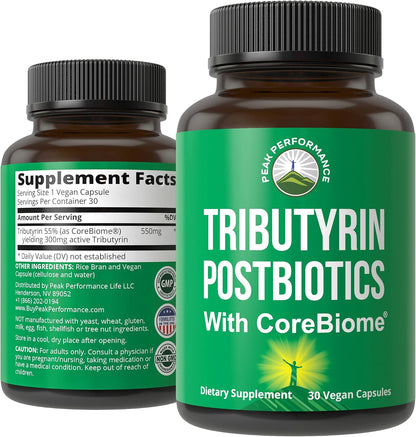 CoreBiome Tributyrin Postbiotic Supplement Clinically Tested for Gut Health. More Effective Than Sodium Butyrate Capsules. High Bioavailability Post Biotics for Digestive, Leaky Gut, Colon, Microbiome - PrimeBioHealth - canada supplements