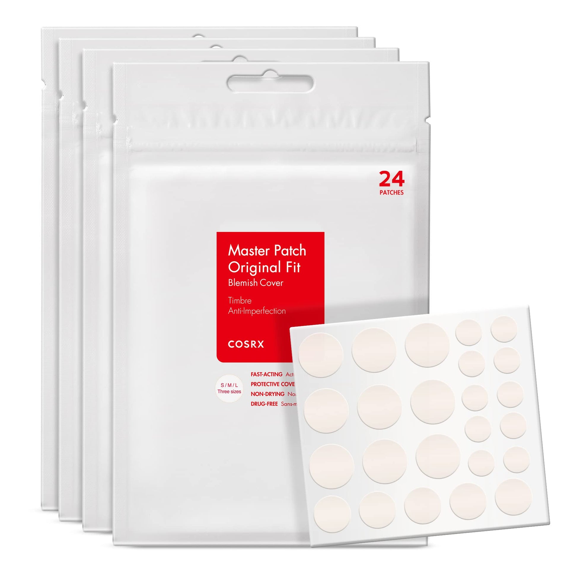 COSRX Acne Pimple Patch (96) Absorbing Hydrocolloid Original 3 Size Patches for Blemishes and Zits Cover - PrimeBioHealth - canada supplements