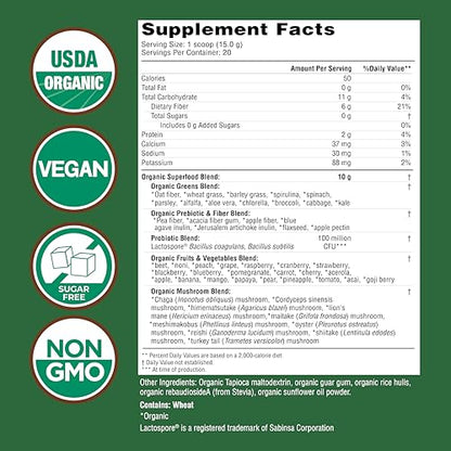 Country Farms Organic Super Greens Natural Flavor, 50 Organic Super Foods, Packed with Fiber, USDA Organic Drink Mix, Fruits, Vegetables, Mushrooms & Probiotics - PrimeBioHealth - canada supplements