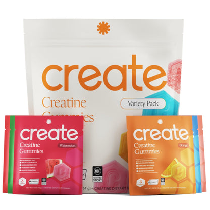 Create Creatine Gummies for Men & Women – NSF Certified, Made with Creapure Creatine Monohydrate, Great Tasting, Anti-Melting Formula, 30ct Standup Pouch, 90 Gummies (Variety Pack) - PrimeBioHealth - canada supplements