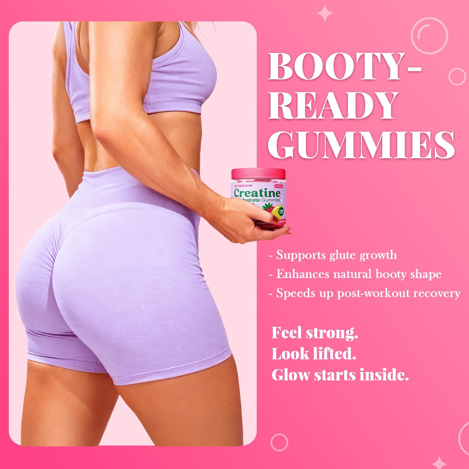 Creatine for Women, Creatine Monohydrate Gummies with Collagen, Vitamin D3 & Calcium for Muscles, Booty & Energy, Flavored Sugar Free Creatine Gummies Post - PrimeBioHealth - canada supplements