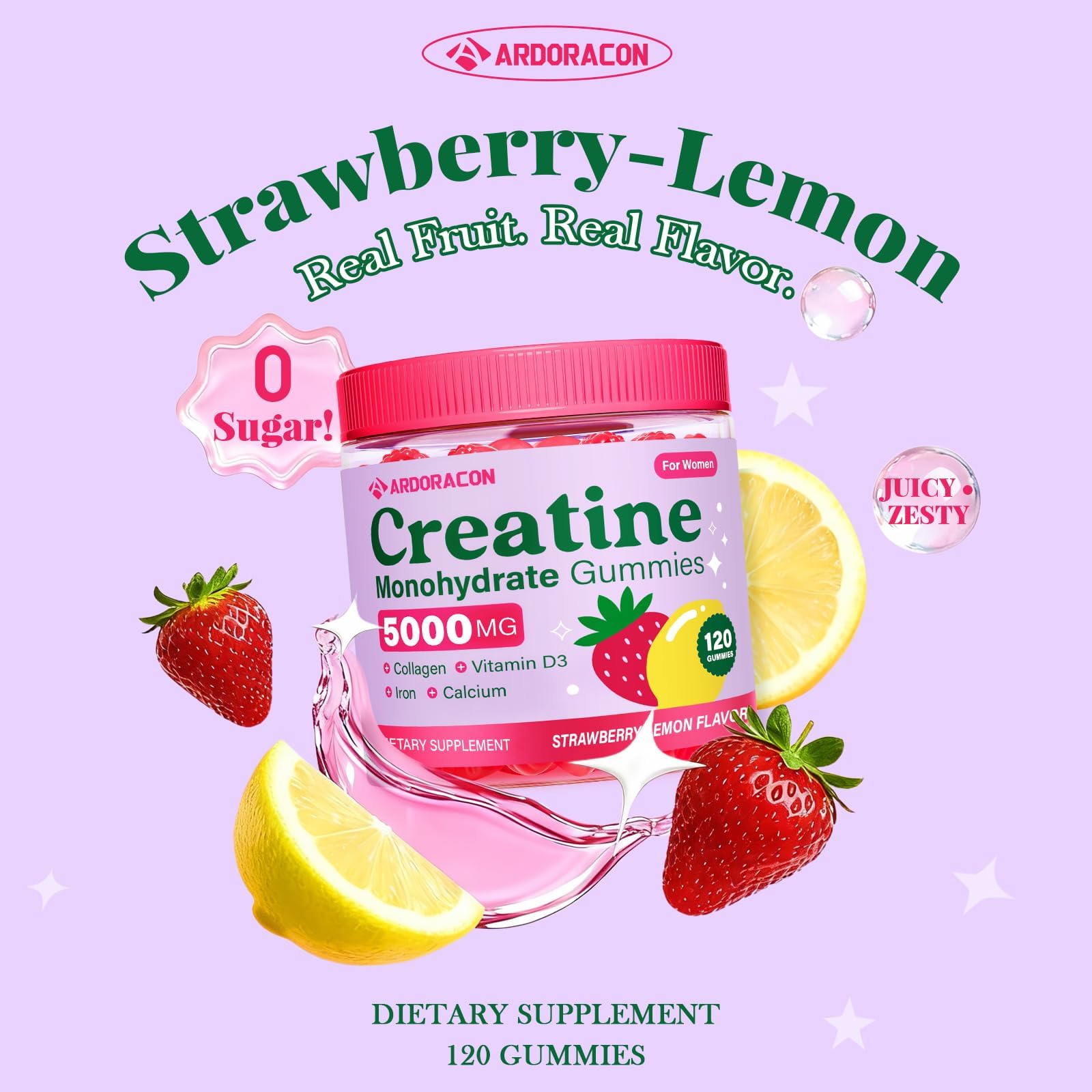Creatine for Women, Creatine Monohydrate Gummies with Collagen, Vitamin D3 & Calcium for Muscles, Booty & Energy, Flavored Sugar Free Creatine Gummies Post - PrimeBioHealth - canada supplements