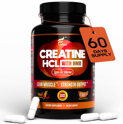 Creatine HCL Capsules with HMB - Workout Supplement for Men & Women, Muscle Builder, Endurance, Strength, Superior to Monohydrate: Instantized for Max Absorption, No Load - PrimeBioHealth - canada supplements